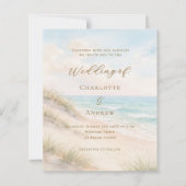 Beach coastal ocean wedding invitation (Voorkant)