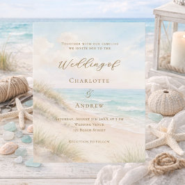 Beach coastal ocean wedding invitation