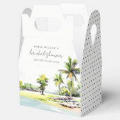 Beach Coastal Palm Trees Waterverf Vrijgezellenfee Bedankdoosjes (Geopend)