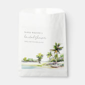 Beach Coastal Palm Trees Waterverf Vrijgezellenfee Bedankzakje (Voorkant)