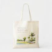 Beach Coastal Palm Trees Waterverf Vrijgezellenfee Tote Bag (Voorkant)