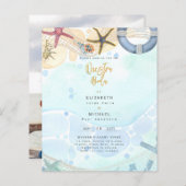 Beach Coastal Photo Nuestra Boda Invitation (Voorkant / Achterkant)