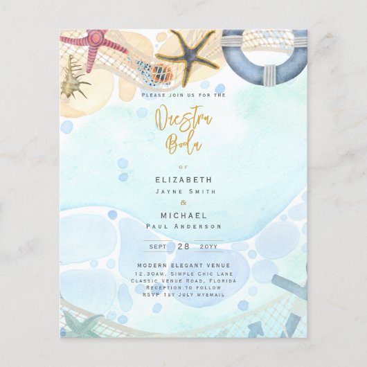 Beach Coastal Photo Nuestra Boda Invitation (Voorkant)