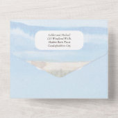 Beach Coastal Rustic Boho Wedding RSVP MENU all in All In One Uitnodiging (Achterkant)