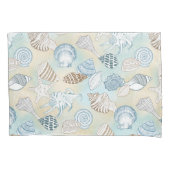 Beach Coastal Seashells Patroon Kussensloop (Voorkant)