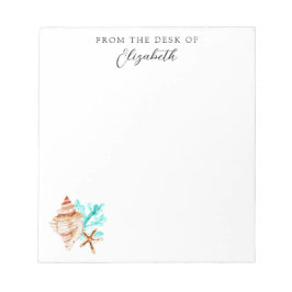 Beach Coastal Seashells Tropical From the Desk Of Notitieblok