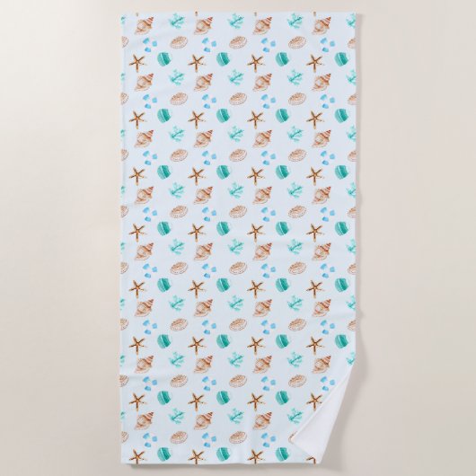 Beach Coastal Seashells Tropical Ocean Strandlaken (Voorkant)