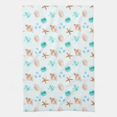 Beach Coastal Seashells Tropical Ocean Theedoek (Verticaal)