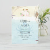 Beach Coastal Weddenschap Invitation Sand Ocean Li Kaart (Staand voorkant)