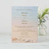 Beach coastal wedding kaart (Staand voorkant)