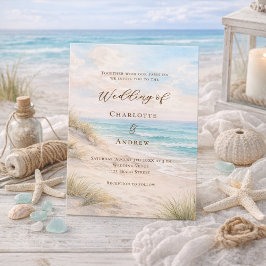 Beach coastal wedding kaart