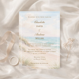Beach coastal wedding kaart