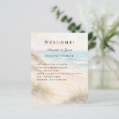 Beach coastal wedding program timeline (Staand voorkant)