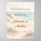 Beach coastal wedding welcome poster (Voorkant)