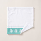Beach Coastal White Seashells & Zee Glass Green Bad Handdoek (Wasdoekje)