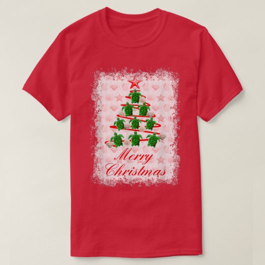 Beach Coastal Xmas Merry Kerstmis T-shirt (Design voorkant)