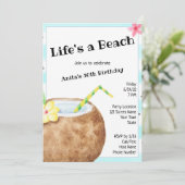 Beach Cocktail Birthday Party Kaart (Staand voorkant)