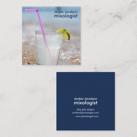 Beach Cocktail Visitekaartjes (Voorkant / Achterkant)