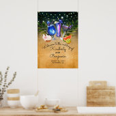 Beach Cocktails Weddenschap Welkomstteken Poster (Keuken)