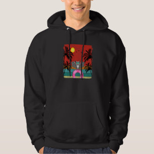 Beach Coconut Tree Retro Graphic Bat Summer Hoodie