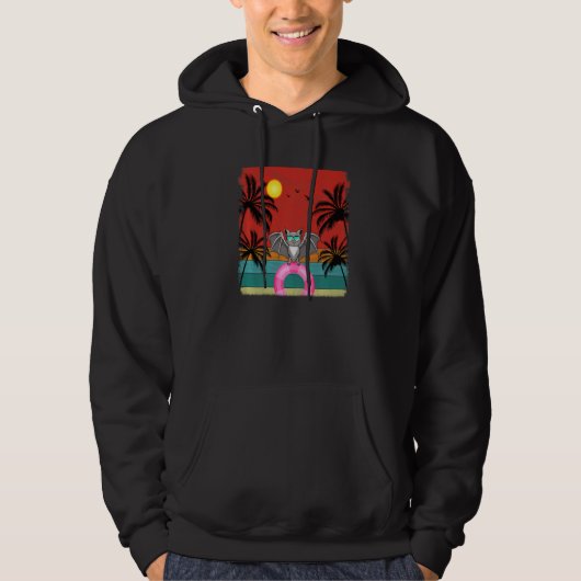 Beach Coconut Tree Retro Graphic Bat Summer Hoodie (Voorkant)