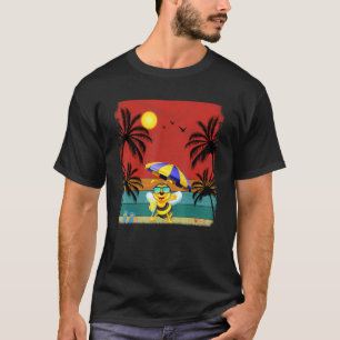Beach Coconut Tree Retro Graphic Beer Summer T-shirt
