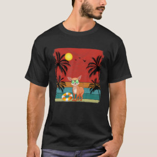 Beach Coconut Tree Retro Graphic Chihuahua Dog Lov T-shirt
