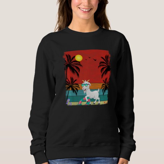 Beach Coconut Tree Retro Graphic Gohic Summer Trui (Voorkant)