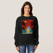 Beach Coconut Tree Retro Graphic Hedegel Summer Trui (Voorkant volledig)