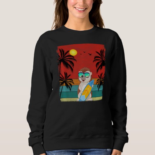 Beach Coconut Tree Retro Graphic Hedegel Summer Trui (Voorkant)