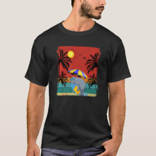 Beach Coconut Tree Retro Graphic Manateh Summer T-shirt