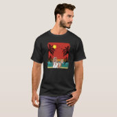 Beach Coconut Tree Retro Graphic Ship Tzu Dog Sum T-shirt (Voorkant volledig)