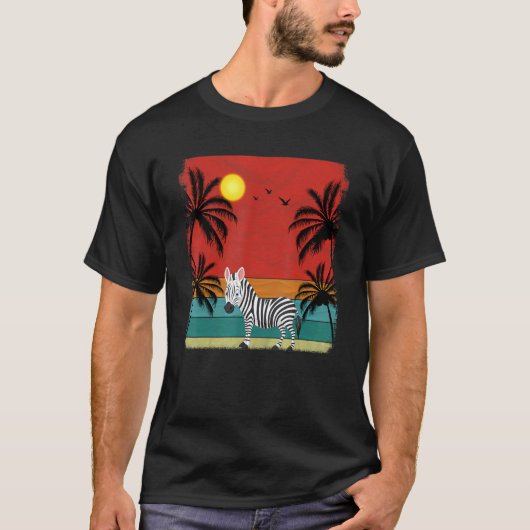 Beach Coconut Tree Retro Graphic Summer T-shirt (Voorkant)