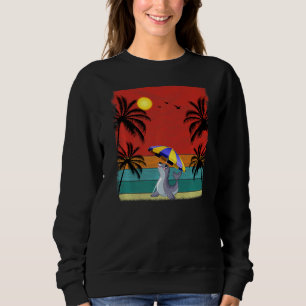 Beach Coconut Tree Retro Graphic Zee Lion Summer Trui