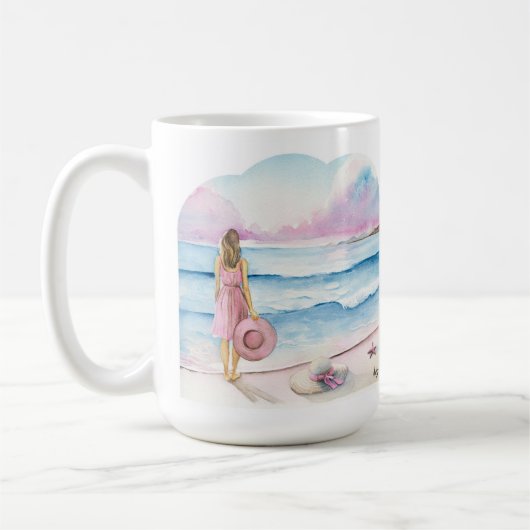 Beach Coffee Mok - Valentijnsdag cadeau voor haar (Links)