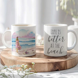 Beach Coffee Mok - Valentijnsdag cadeau voor haar