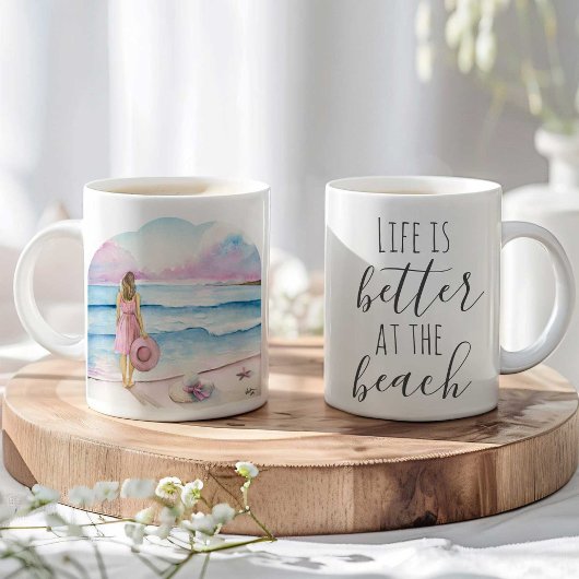 Beach Coffee Mok - Valentijnsdag cadeau voor haar