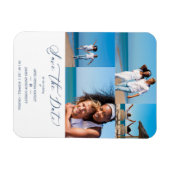Beach Collage 4 Photos Modern Couple Wedding Magneet (Horizontaal)