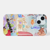 Beach Collage, Ocean & Summer Vibes Telefoonhoesje iPhone 15 Case (Achterkant horizontaal)