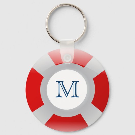 Beach Collectie: Lifesaver Monogram Sleutelhanger (Voorkant)