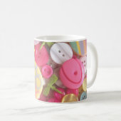 Beach Color Button Collage Koffiemok (Voorkant rechts)