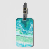 Beach Colors Blue en Turquoise Ocean Waves Bagagelabel (Voorkant (verticaal))