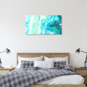 Beach Colors Blue en Turquoise Ocean Waves Canvas Afdruk (Insitu (Slaapkamer))