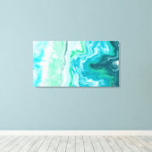 Beach Colors Blue en Turquoise Ocean Waves Canvas Afdruk (Insitu (Houten vloer))