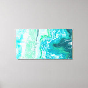 Beach Colors Blue en Turquoise Ocean Waves Canvas Afdruk