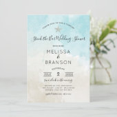 Beach Colors Couples stock the bar bruiloft douche Kaart (Staand voorkant)