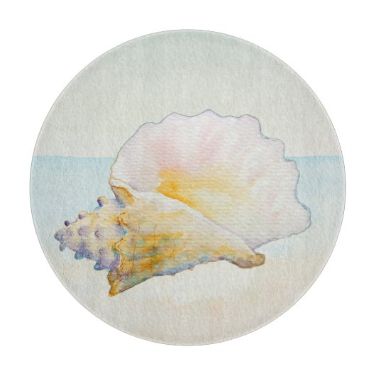 Beach Conch Shell Nautische Oceaan Snijplank (Voorkant)