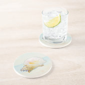 Beach Conch Shell Nautische Oceaan Zandsteen Onderzetter (Zijkant)