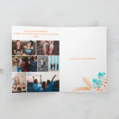 Beach coole floral waterverf blije verjaardagsfoto kaart (Binnen)