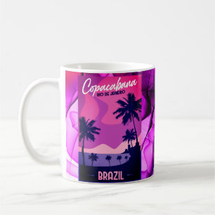 Beach Copacabana Rio De Janeiro Brazilië Koffiemok